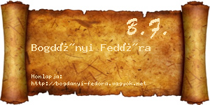 Bogdányi Fedóra névjegykártya